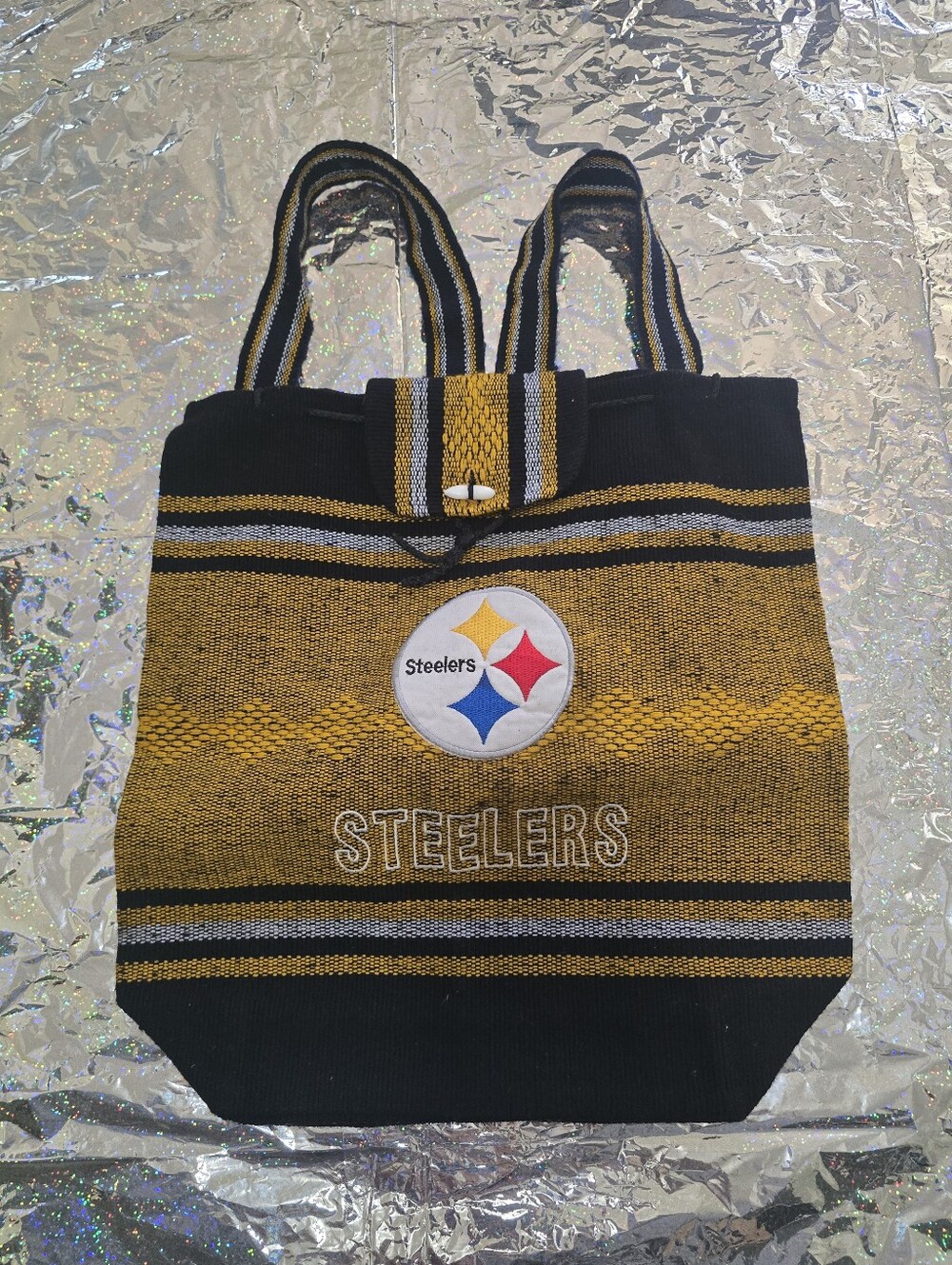 Pittsburgh Steelers Knit Tote Bag in Black and Gold